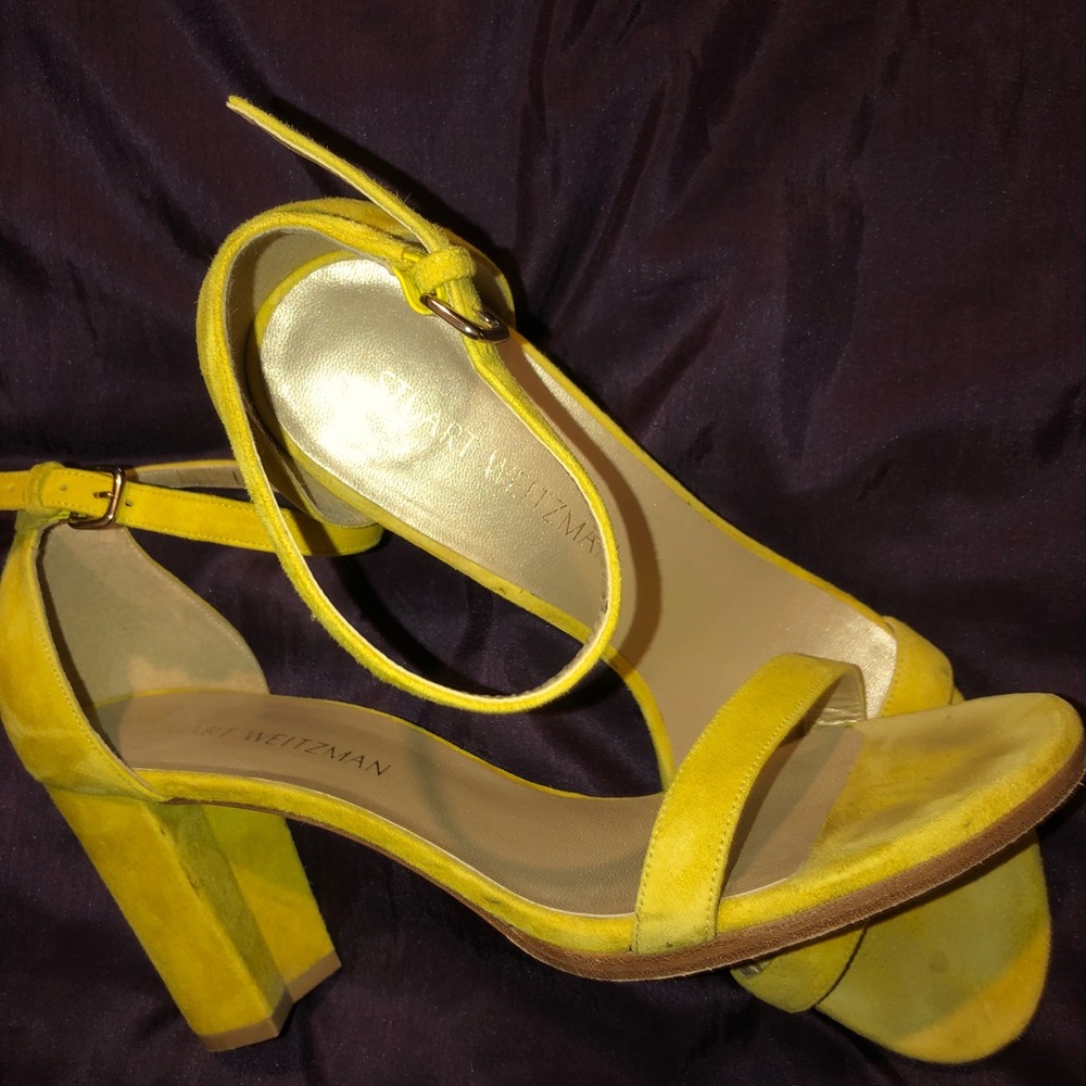 Stuart Weitzman Yellow Suede Heel